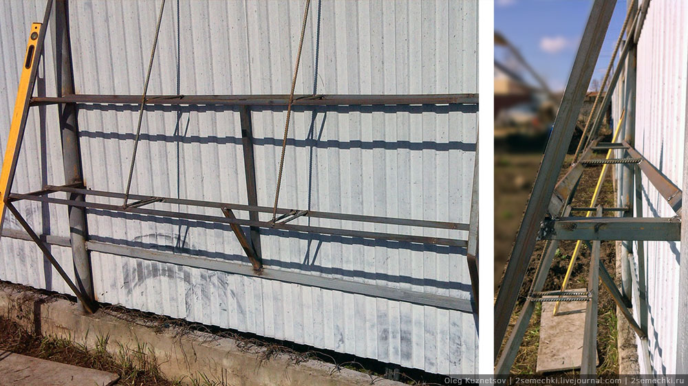 Вертикальные грядки своими руками на металлическом заборе