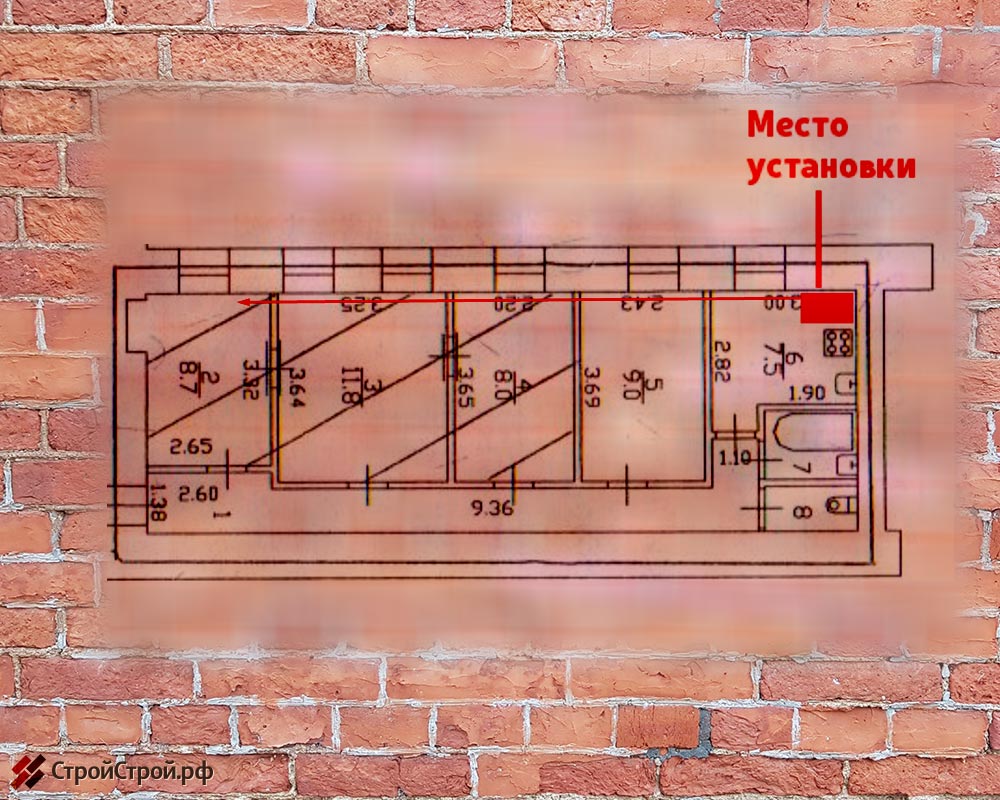 План квартиры при установке вентиляции